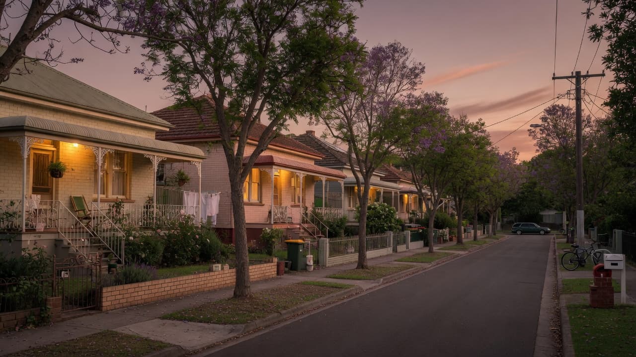 Australian residential street representing long-term super and property goals